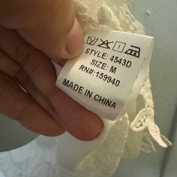 White Lace Long Sleeve Tiered Floral Dress Medium by Shop17 women ruffle new - Picture 6 of 12